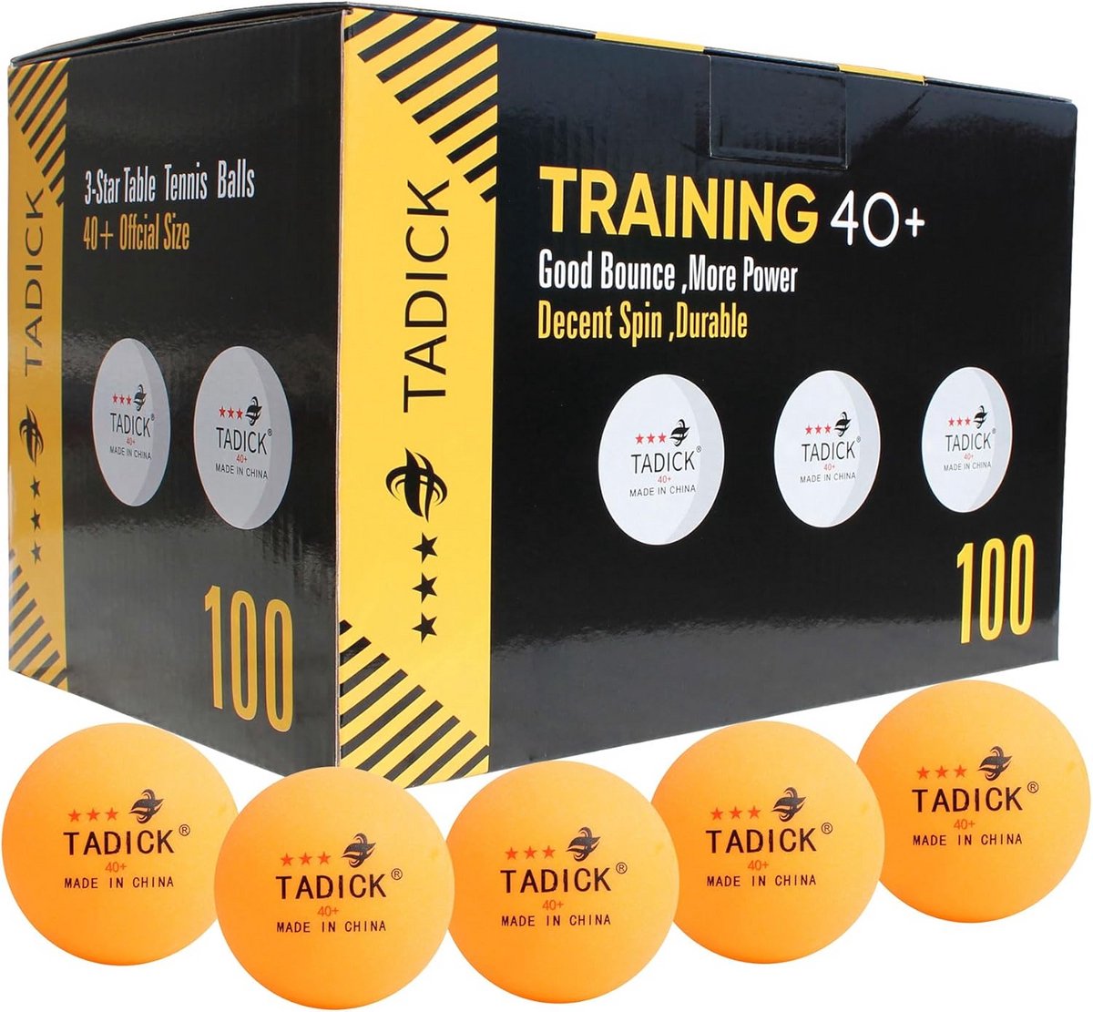 Tafeltennisballen 3 Sterren 40+ Poly Naadloos (6 Stuks)