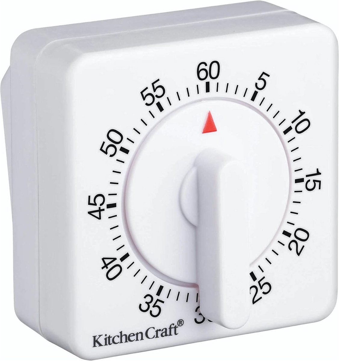 Mechanische Keukentimer 60 Minuten Aftellen - Wit