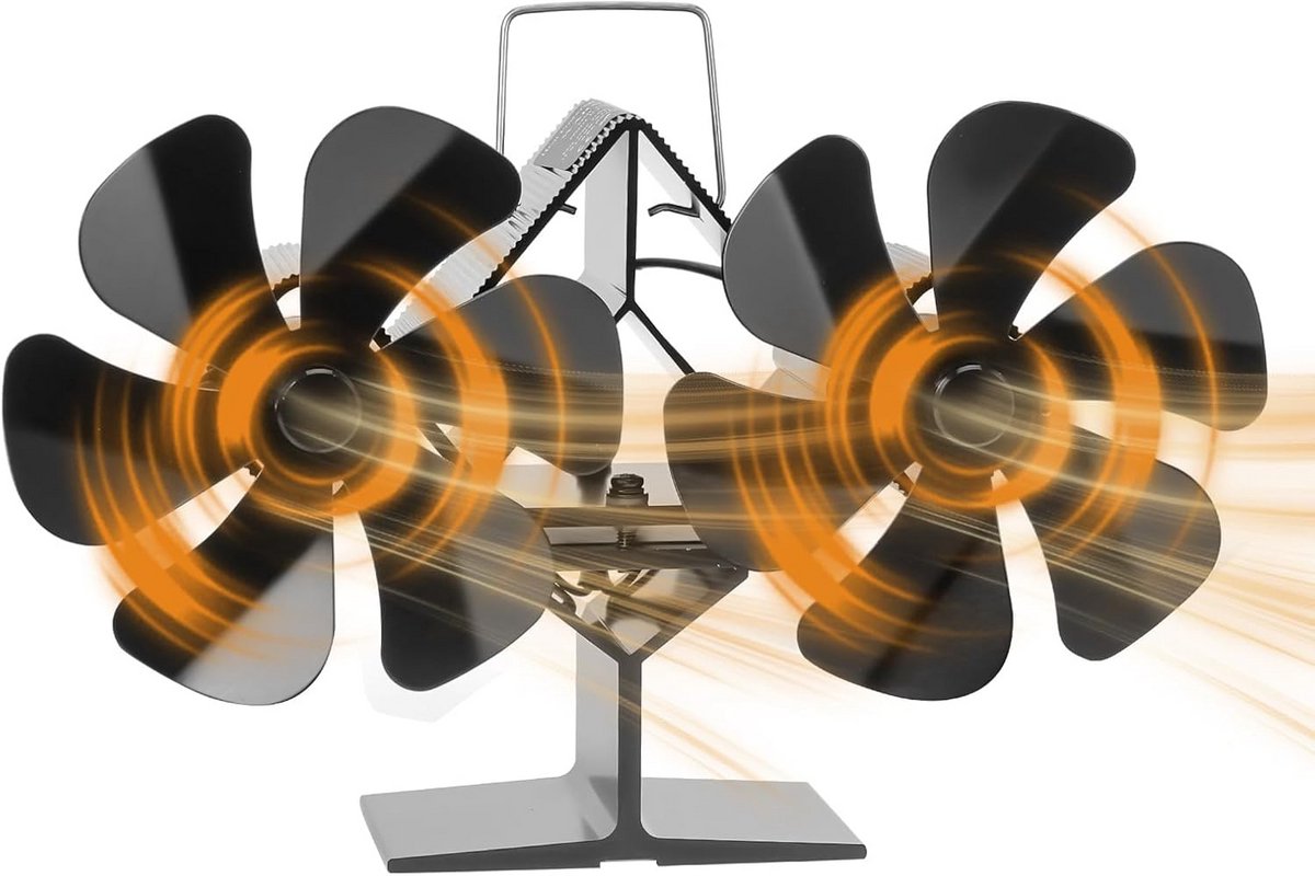Houtkachel Ventilator 12 Bladen - Warmte Aangedreven Zuinige Kachelventilator Zonder Stroom