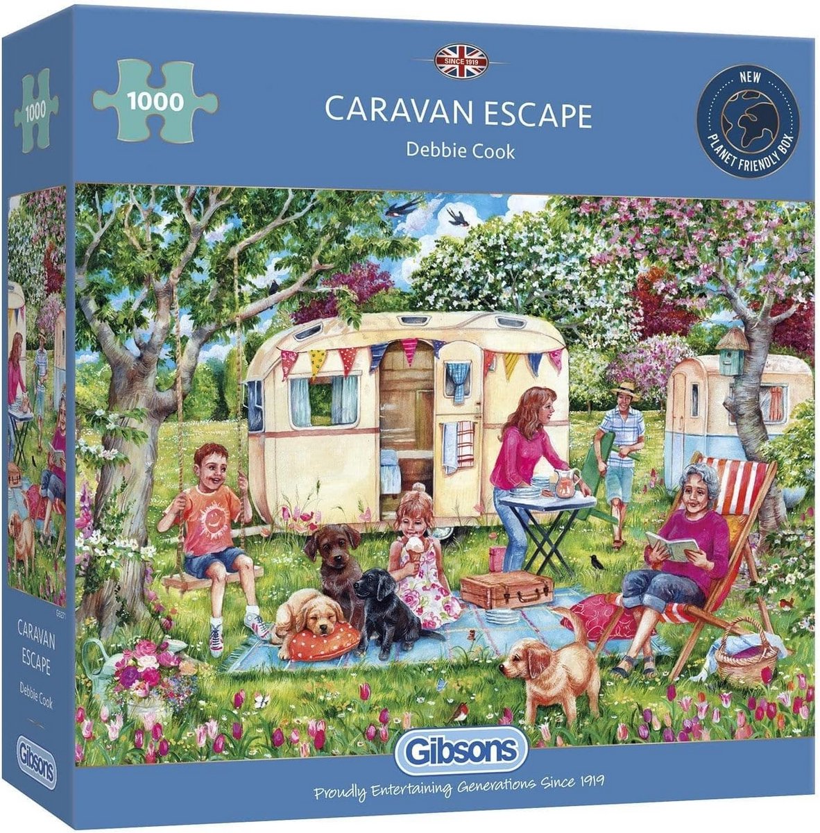 Puzzel 1000 Stukjes: Gezellige Caravan Vakantie - Kleurrijke Illustratie