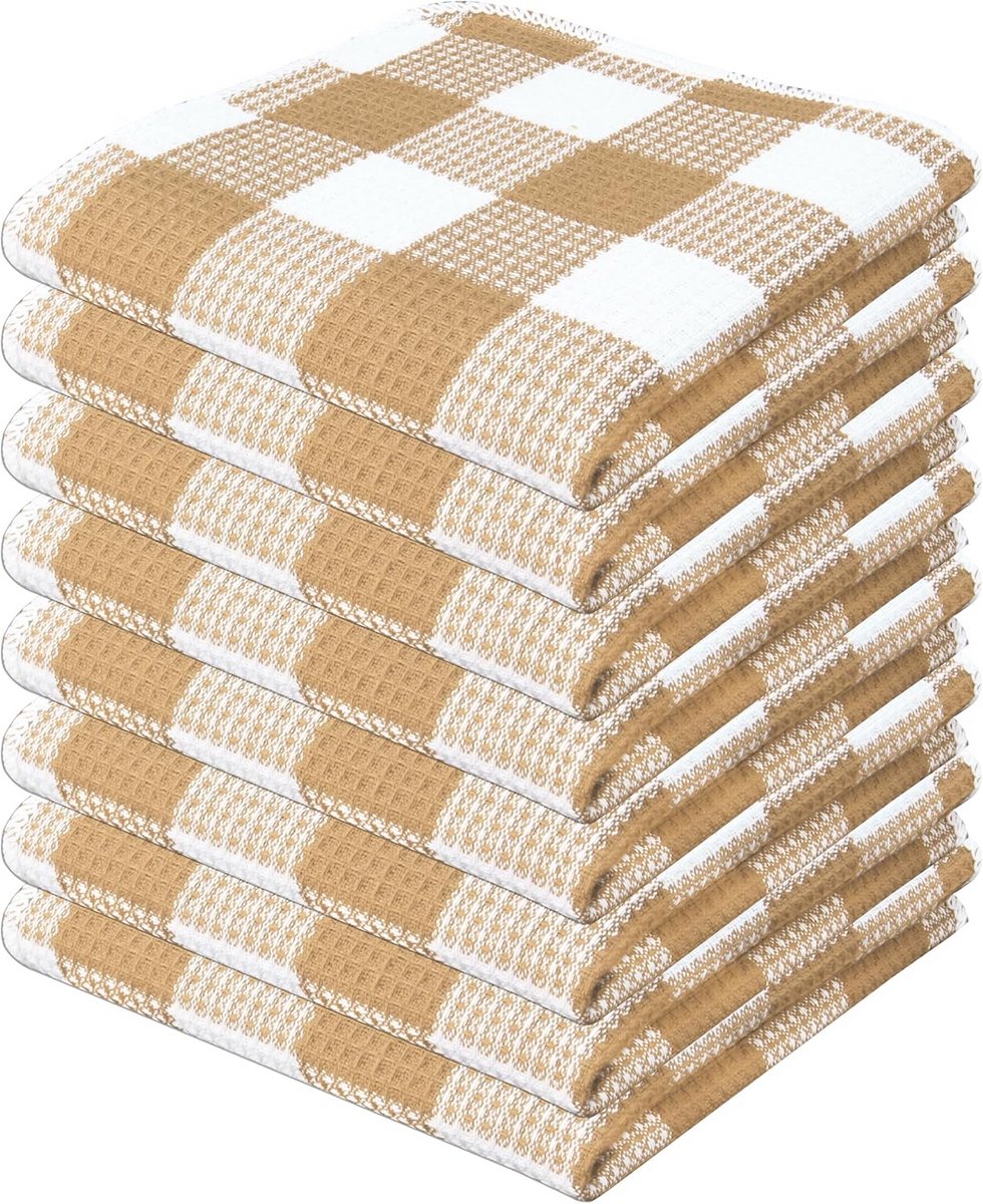 Wafelstructuur Keukendoeken 8-Pack Katoen, Ultrazacht en Sneldrogend
