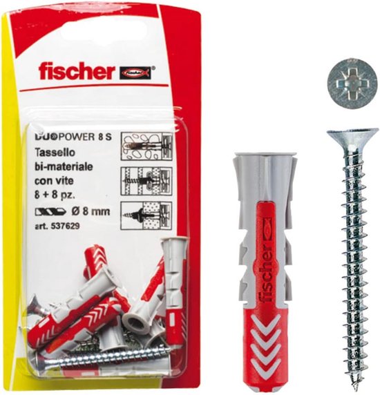 8 Stuks Universele Pluggen met Schroeven - 8x40mm - Voor Steen
