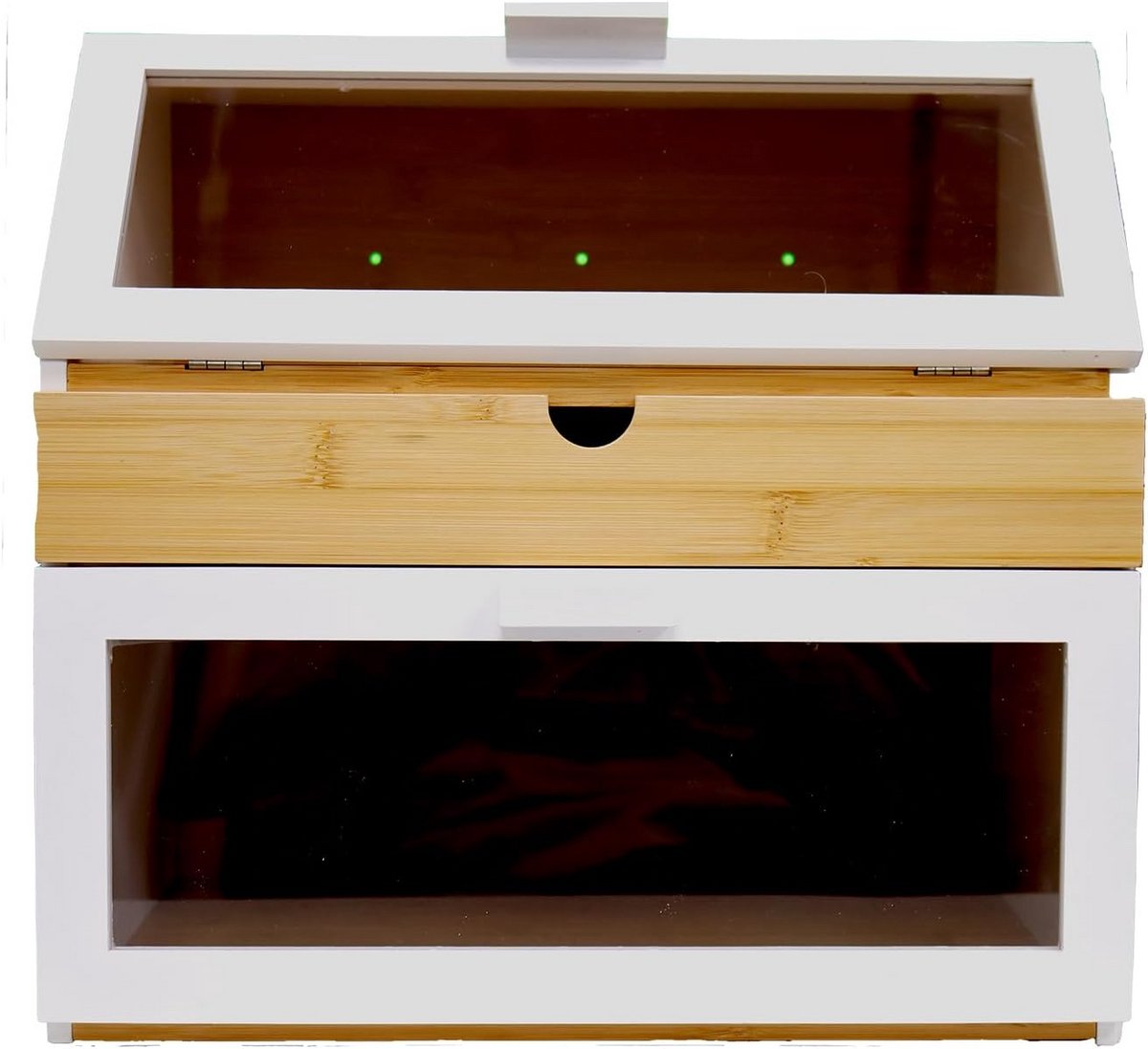 Houten Broodtrommel met Lade - 2 Laags Bamboe Opslag