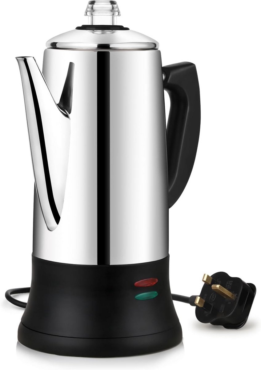 Elektrische Koffiezetapparaat 12 Kopjes (1.2L) met Warmhoudfunctie en Draaibare Zwartplaat