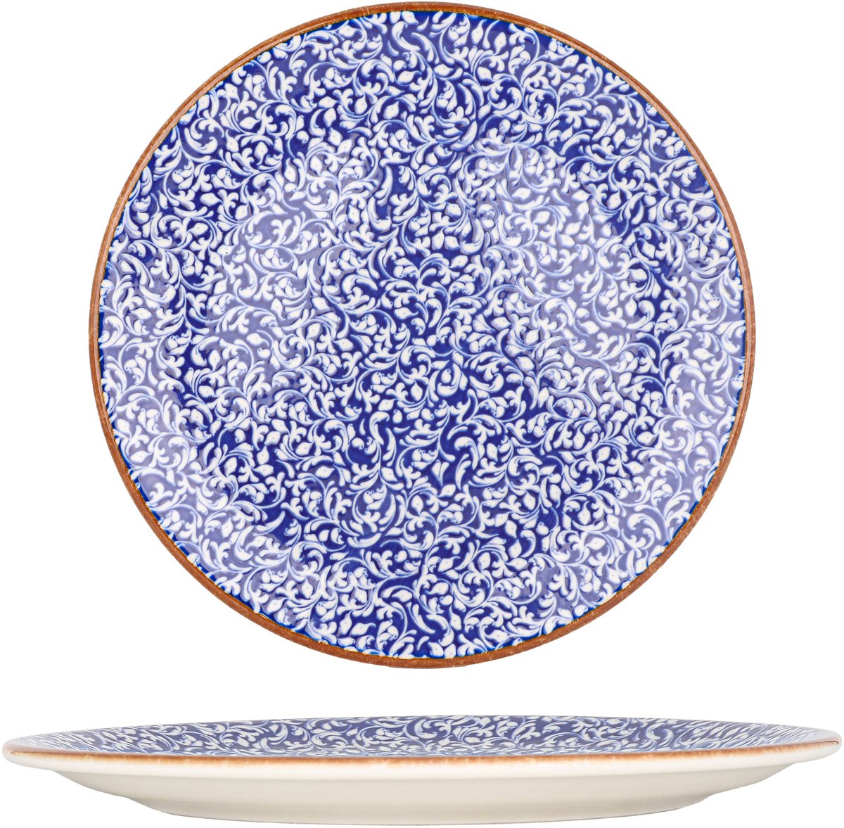 By Bone Dinerbord - Edera Cobalt - Porselein - 30 cm - set van 6