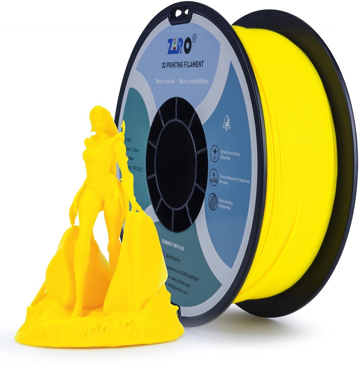 3D Printer Filament PLA 1.75mm 1KG Geel - Hoge Nauwkeurigheid