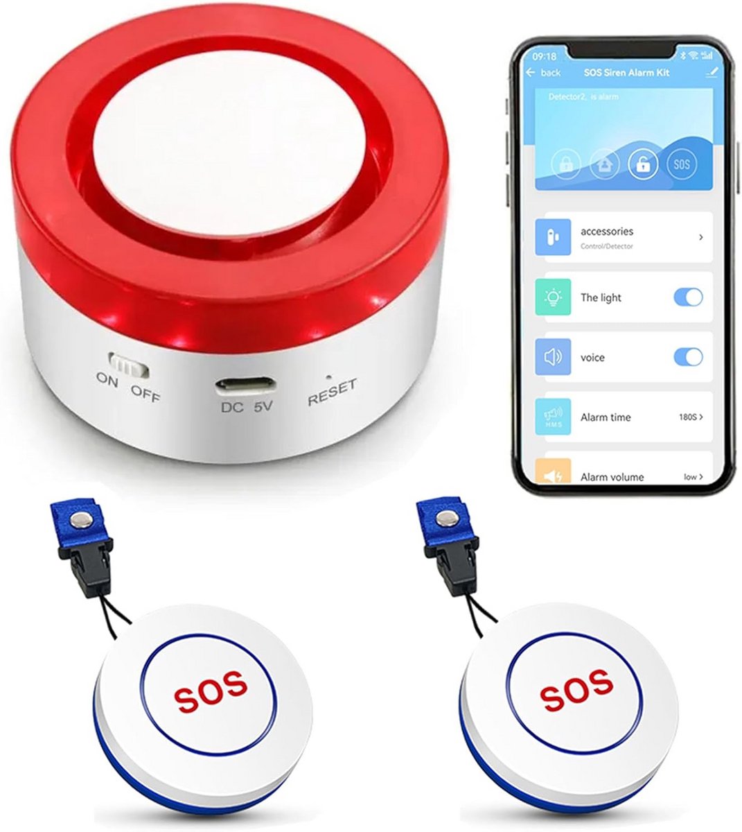 Draadloos Alarmsysteem voor Senioren met WiFi Pager en App Melding