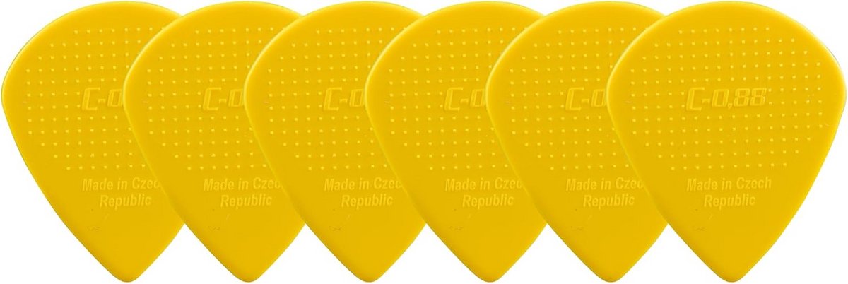 Plectrums 6 Stuks Ronde Jazz C Vorm 0.88mm Geel Gitaar Picks