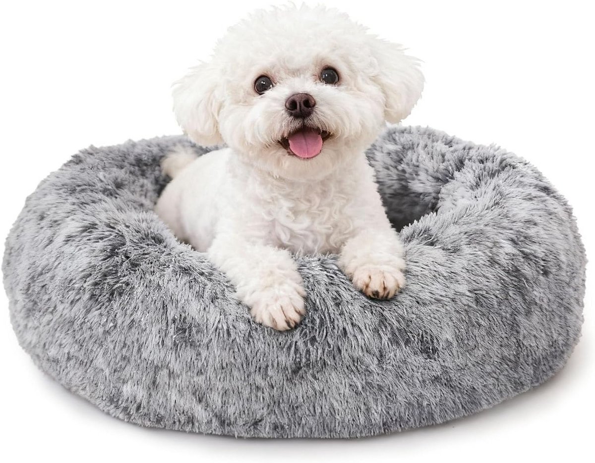 Kalmerend Anti-Angst Hondenbed Donut voor Kleine Honden en Puppy's 58cm