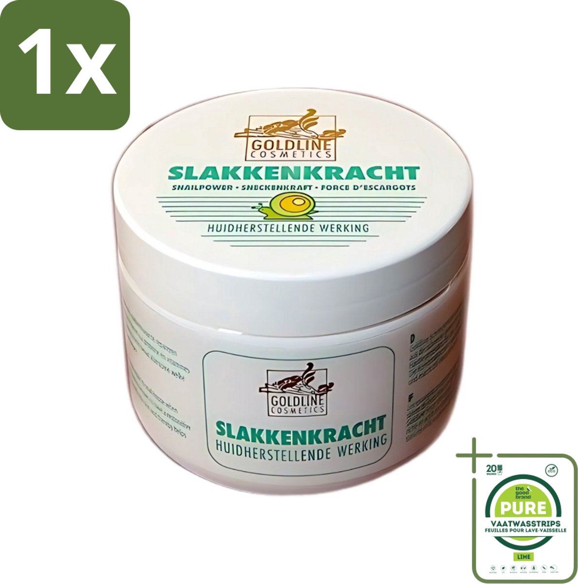 1 x Goldline - Bodycrème - Slakkenkracht - Huidverzorging - Verzachtend - 250 ml - Lichaamscrème - Slakkenkracht - Huidverzorging - Verzachtende Crème - Anti-aging
