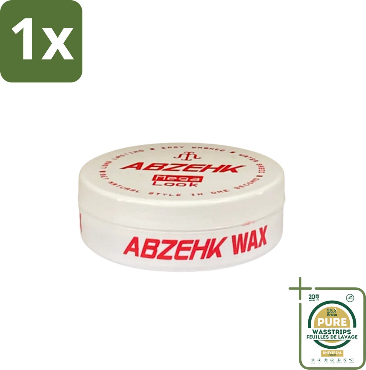 1 x Abzehk - Hair Wax - Red Mega Look - Glanzende Styling & Krachtige Hold - 150ml- Haartype - Styling Wax - Hair Wax - Mega Hold - Glans