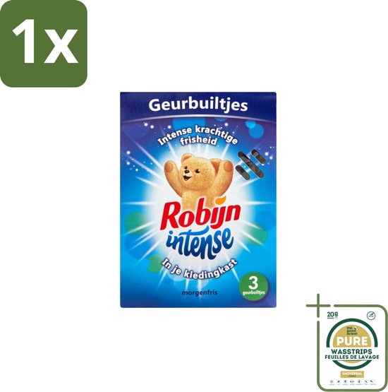 1 x Robijn Geurbuiltjes Intense 3 stuks per verpakking- Geur In Kast - Kledingkast - Frisheid Kleding - Langdurige Geur - Geurbuiltjes