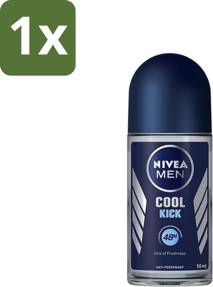 1 x Nivea - Deo Roll-On - Men - Cool Kick FM - Anti-Transpirant - 50 ml - Anti-transpirant - Deodorant - Mannelijke Geur - 48 Uur Bescherming - Koelboost