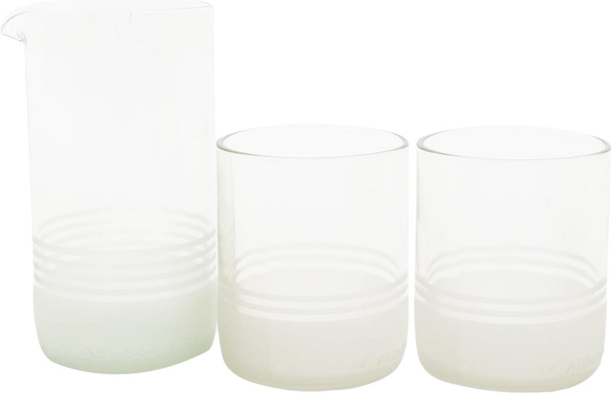 Glazen Karaffenset met 2 Glazen (450 ml & 2x 250 ml) van Gerecycled Glas - Helder