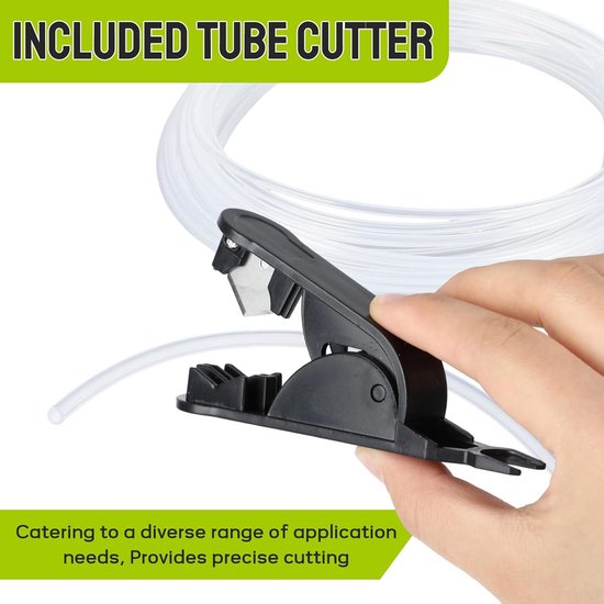 QitinDasen 3 Meter 3D Printer PTFE Teflon Buis, met 5 Stuks PC4-M6 Pneumatische Connector en 5 Stuks PC4-M10 Pneumatische Connector