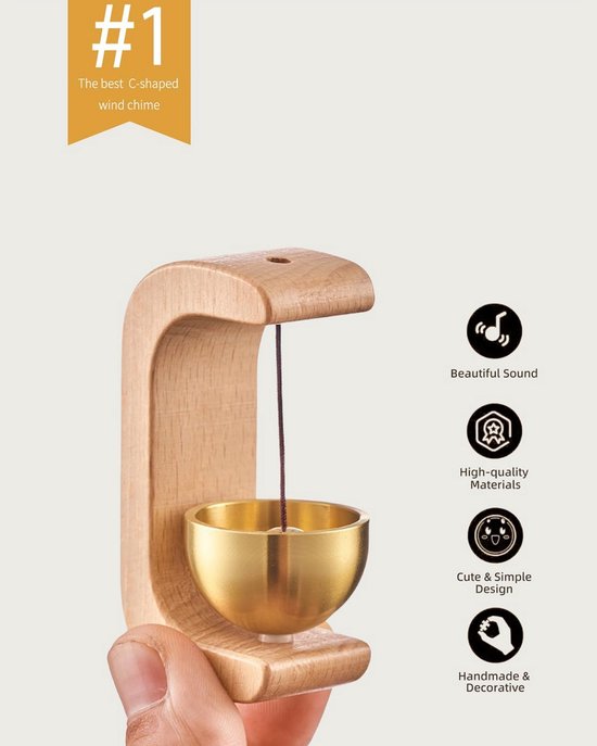 Deurbel voor Winkel en Huis - Magnetische Houten Bel met Geluid voor Binnen en Buiten — afbeelding 3