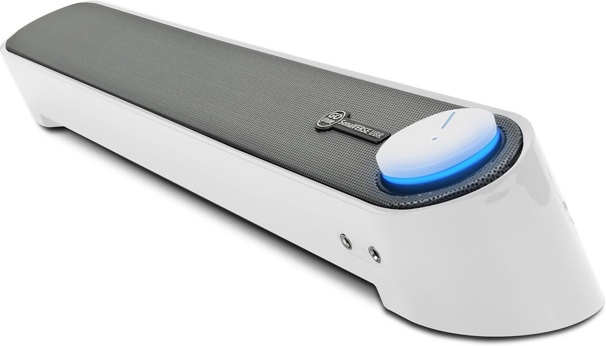 Draagbare USB Soundbar voor PC en Computer - Compacte 2.0 Stereo Speaker met Hoofdtelefoon Aansluiting