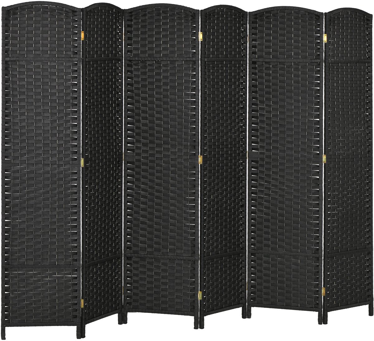 HOMCOM Kamerscherm - Grenenhout - 240x1,6x170cm - Zwart