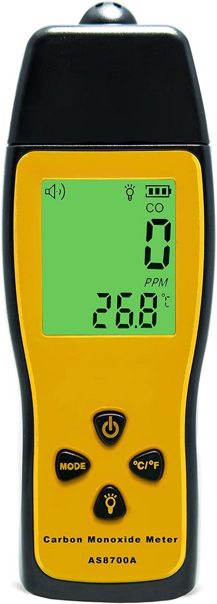 Draagbare Koolmonoxidemelder CO-meter Professioneel met LCD Display 0-1000 PPM