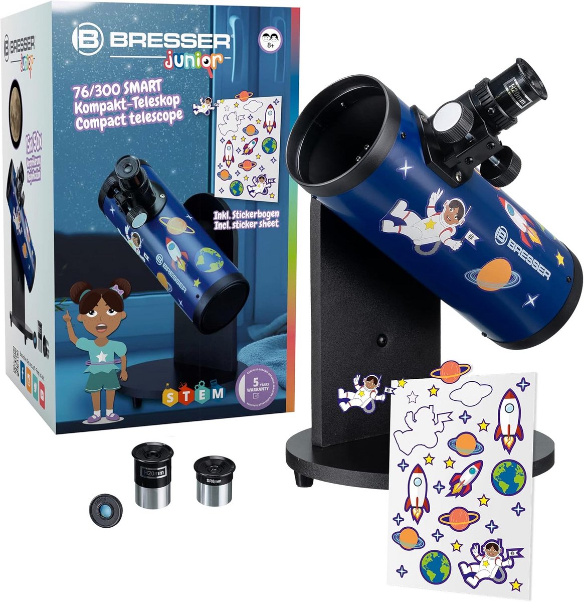 Compacte Sterrenkijker voor Beginners - 76/300 Telescoop met Handleiding