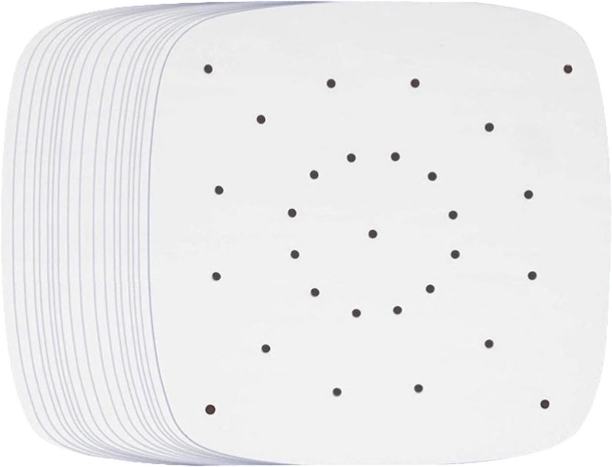 100 Stuks Airfryer Bakpapier - 18cm - Antiaanbak en Geperforeerd