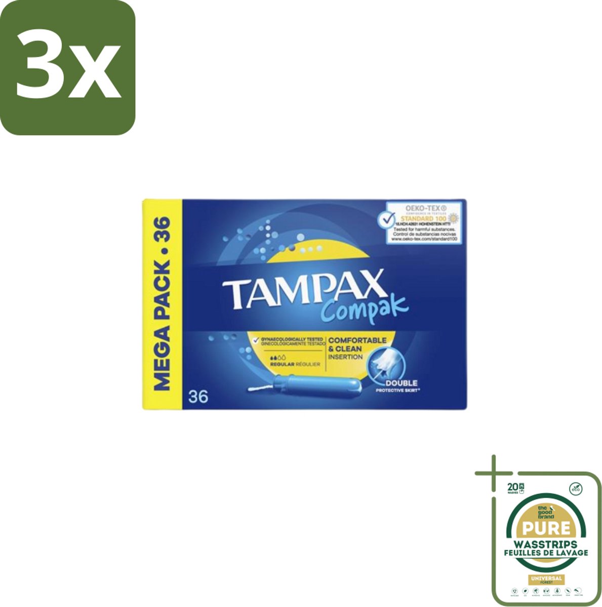 3 x Tampax Compak Regular – Tampons – Met inbrenghuls - Grootverpakking - Koffiezetapparaat - Koffiezetapparaat - Koffiezetapparaat