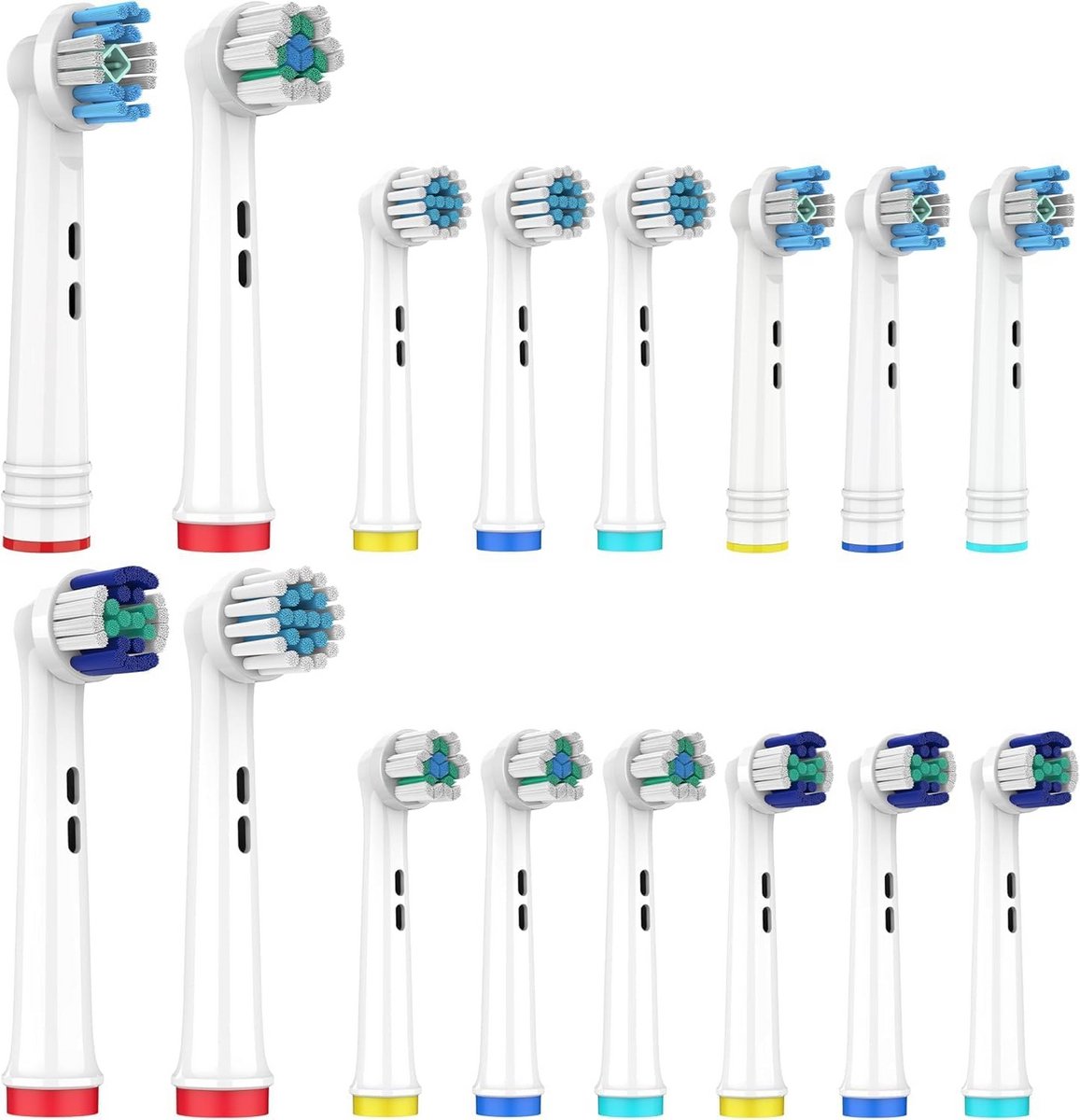 16 Stuks Opzetborstels Compatibel met Elektrische Tandenborstels - Diverse Types