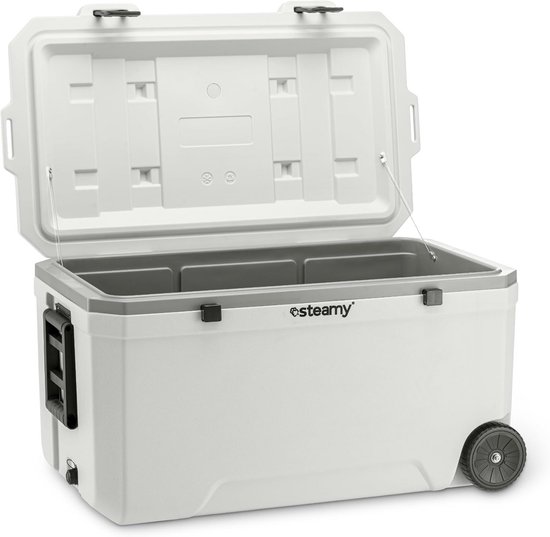 Grote Koelbox met Wielen 120 Liter Wit - Ideaal voor Boot en Outdoor — afbeelding 2