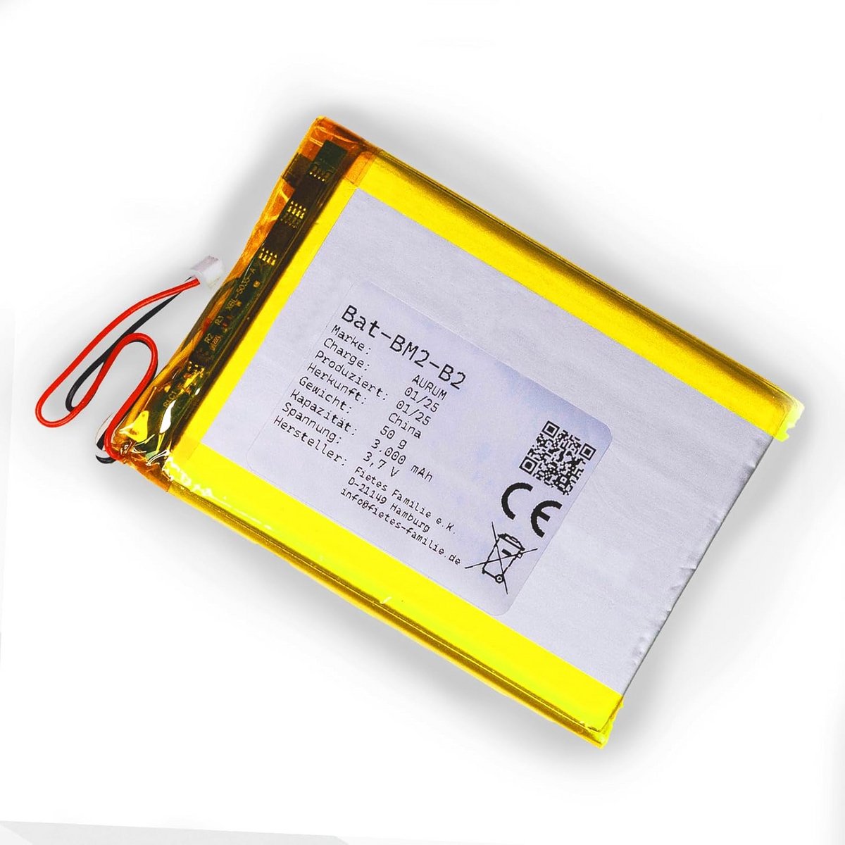 Vervangende Accu - Reserve Batterij - Babyfoon Voeden - 3 Kabels Type B - 3000 mAh - Zwart