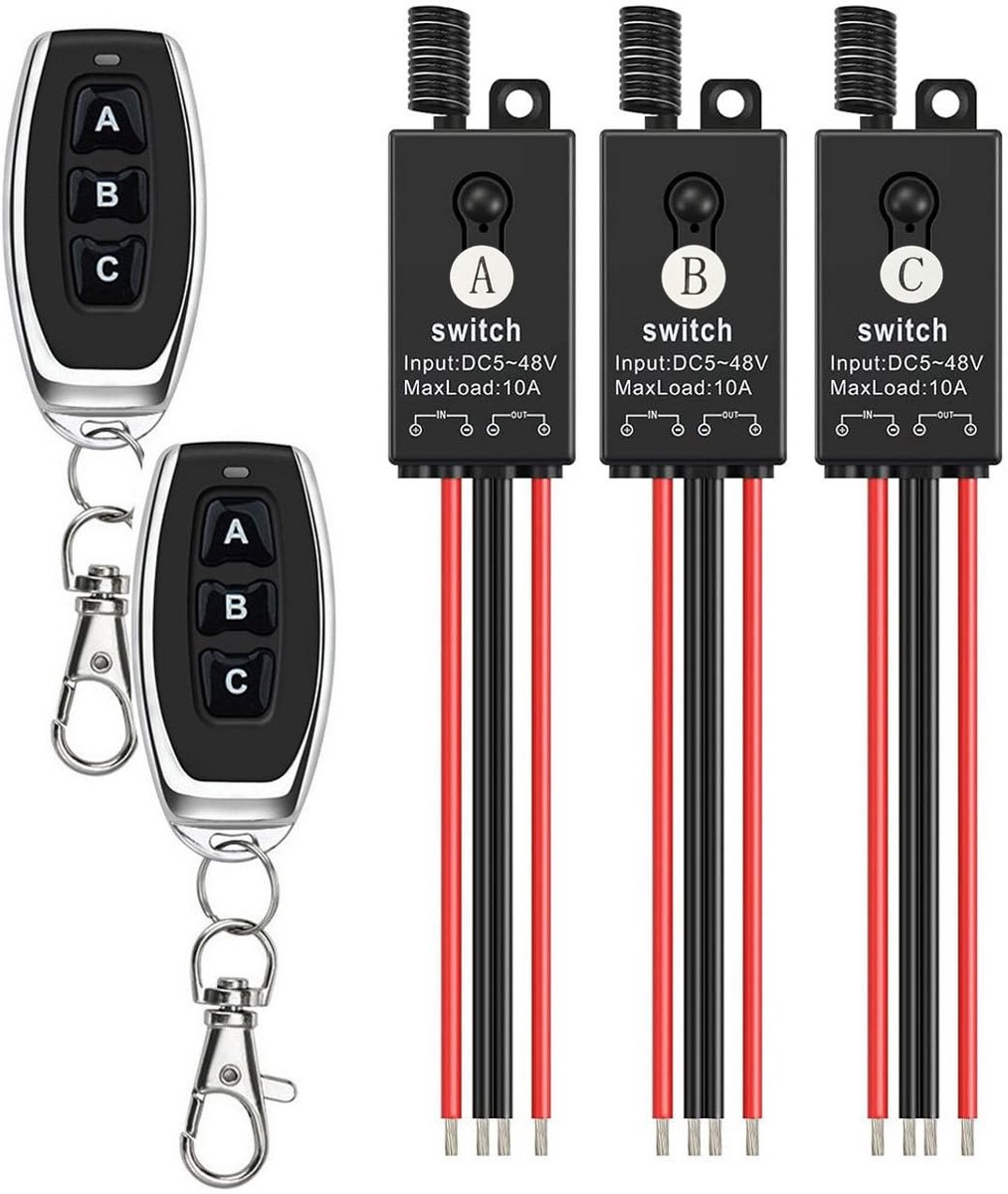 Draadloze Afstandsbediening Schakelaar Set voor Verlichting en Alarm - DC 5V-48V