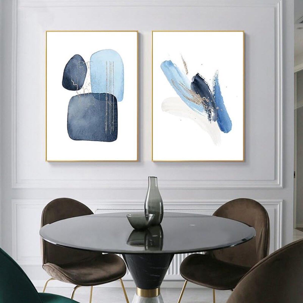 Unyqoos Set van drie abstracte canvasposters voor moderne interieurdecoratie meerdere