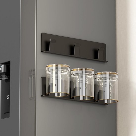 SYZOW Vingerrand pull, 6 stuks verborgen handvat, aluminium onzichtbare handgreep kast handvatde urgrepen keuken zwart keukenkast handgrepen 64mm (Goud, Gat midden:96mm