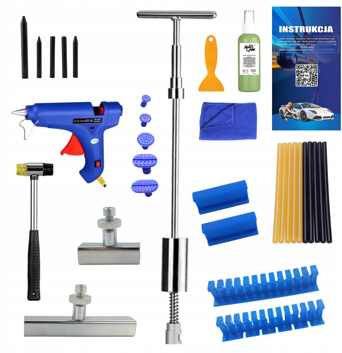 Professionele PDR set: Moker, Adapters & Lijmpistool voor Deukherstel