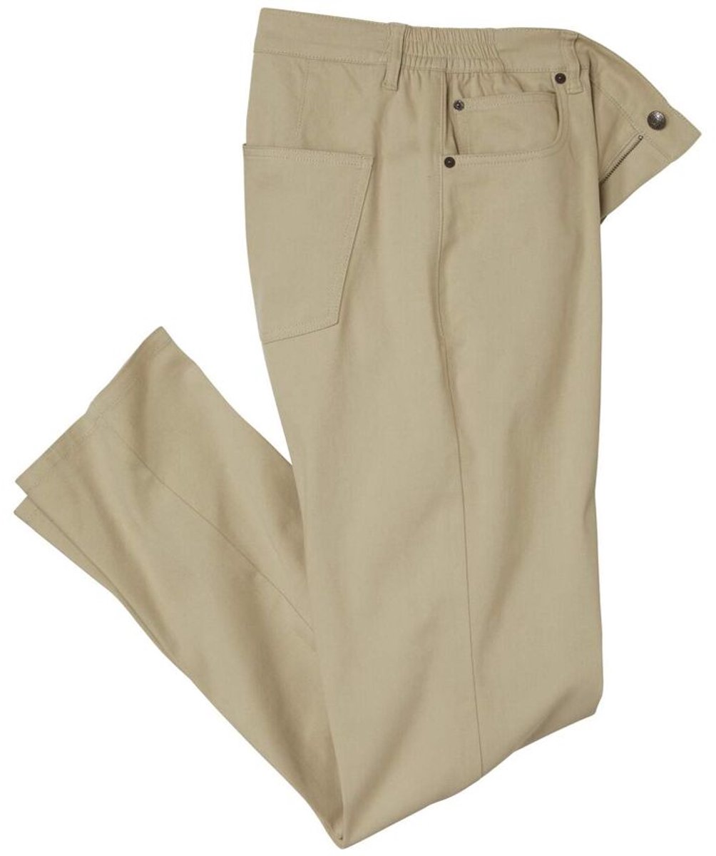ATLAS FOR MEN - Broek van stretchtwill met half elastische tailleband - Heren - Verkrijgbaar in grote maten - W40