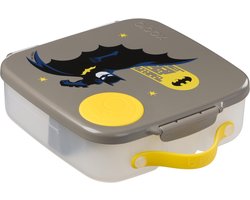 b.box Lunchbox - Batman | Jumbo Bento Box met 4 compartimenten (2 lekvrij), verwijderbare verdeler, gel-koelelement | Ideaal voor school | Vanaf 3+ | 2 liter inhoud