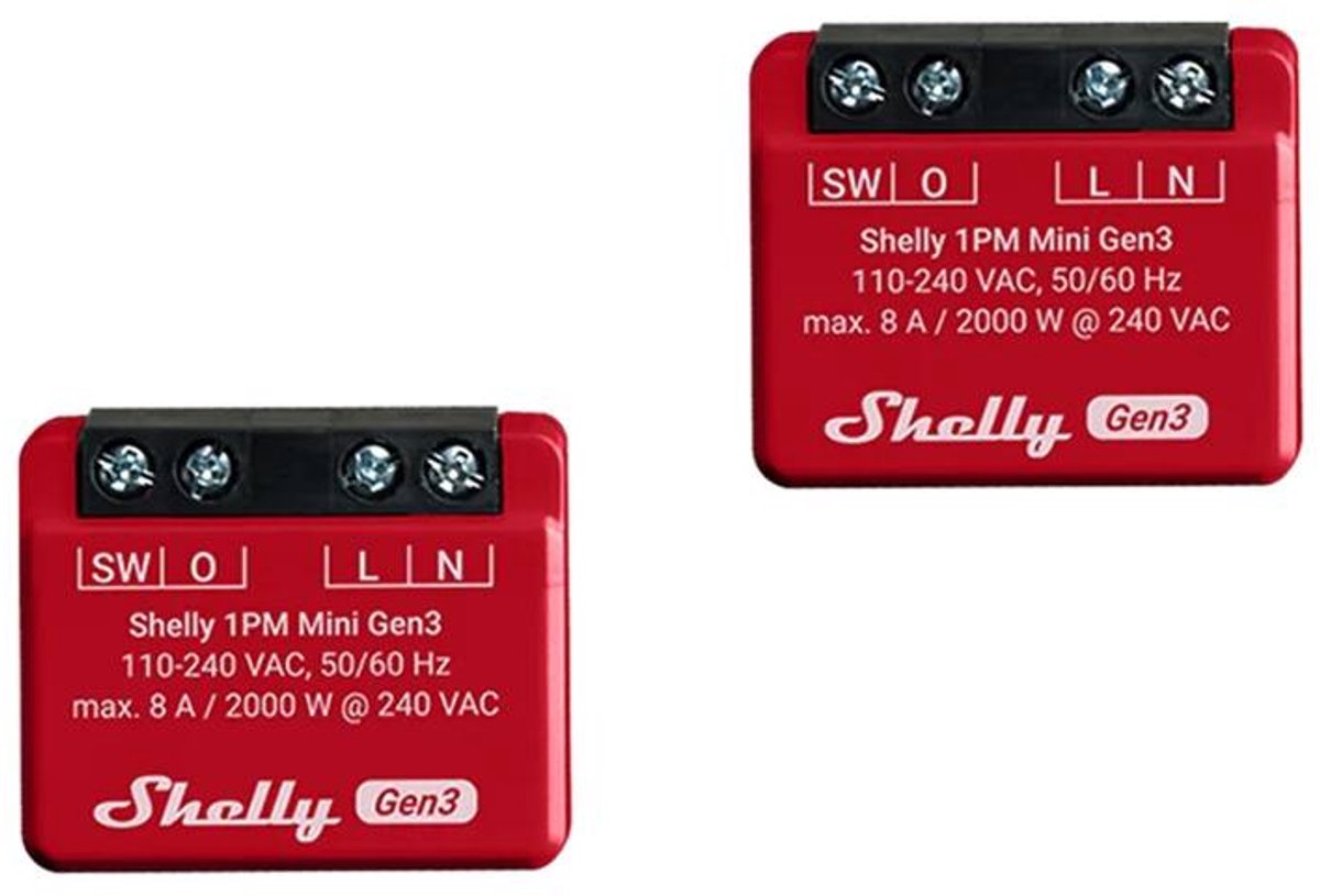 Shelly Set Van 2 Shelly 1Pm Mini Gen3 Controllers Voor Smart Home