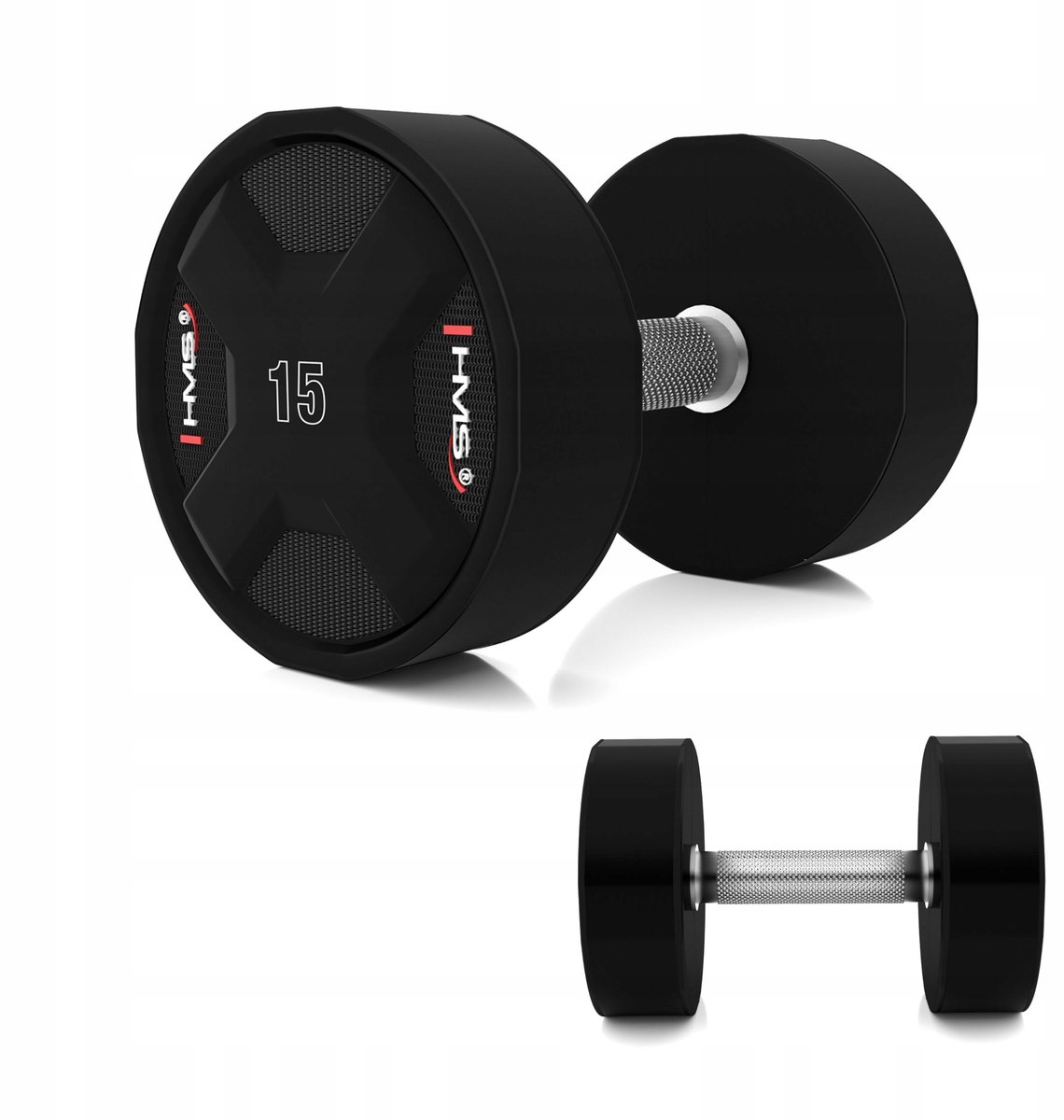 HMS HPC Polyurethaan Dumbbell - 15 kg - Gekartelde Greep
