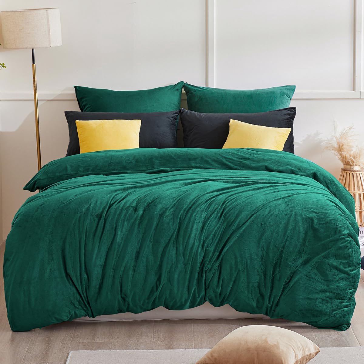 Unyqoos Warme en Zachte Winter Bedset van Fleece met Ritssluiting Groen