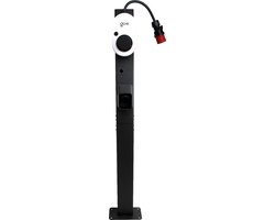 Go-e en Fronius Wattpilot Montagepaal - voor 2 Laadpalen - Dubbele bevestingspaal voor Go-e en Fronius Wattpilot Laadpalen - Inclusief 2x Stekkerhouder - Metaal - Zwart