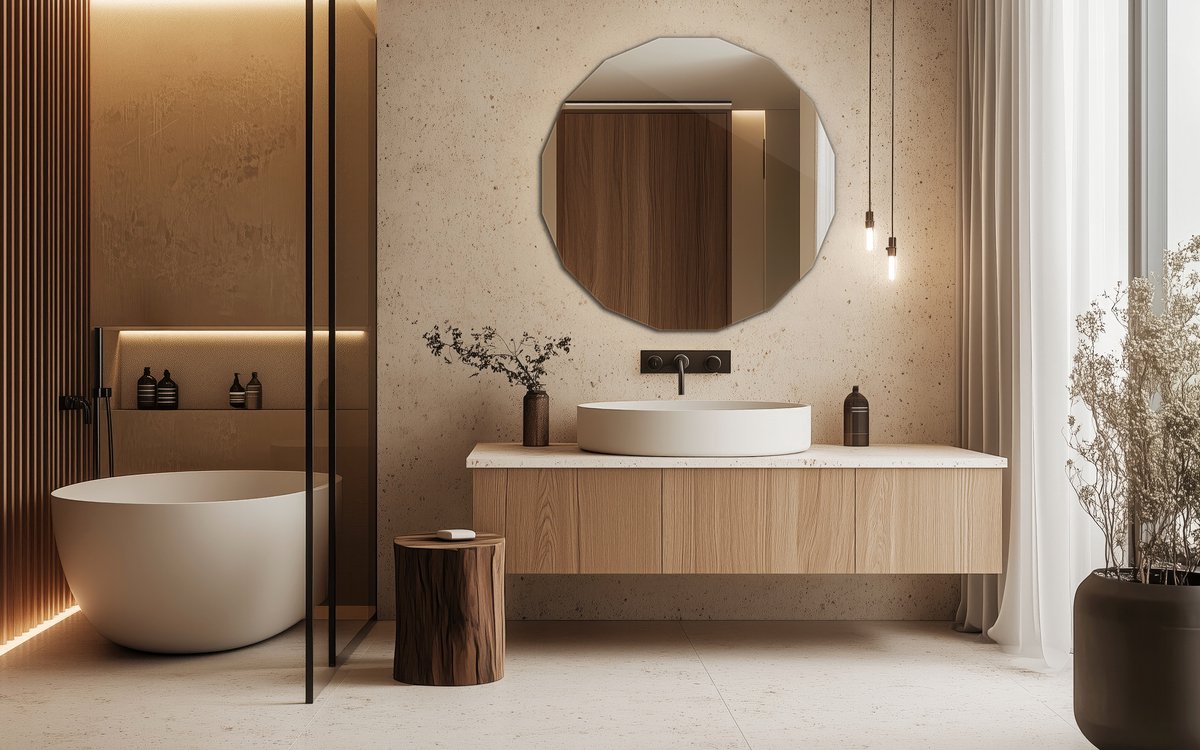 Coloray Geometrische Spiegel - Veelhoekige Spiegel - 60 x 60 cm - Wielhoekige Spiegel - Toiletspiegel Geometrisch - Exclusieve Vorm Spiegel - Symmetrische Spiegel - Spiegel Badkamer Vorm