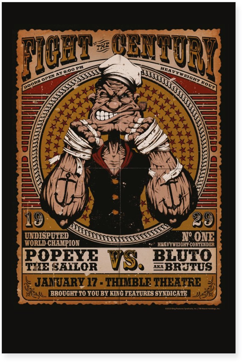 Popeye Fight Of The Century Poster Poster 60x90 cm
