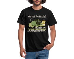 Niet Antisociaal Schildpad In Energiebespaarmodus T-Shirt Heren