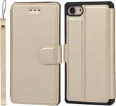 Effen textuur horizontale flip PU lederen tas met houder & kaartsleuven & fotolijst & portemonnee & riem voor iPhone 7/8 / SE 2020 (goud)