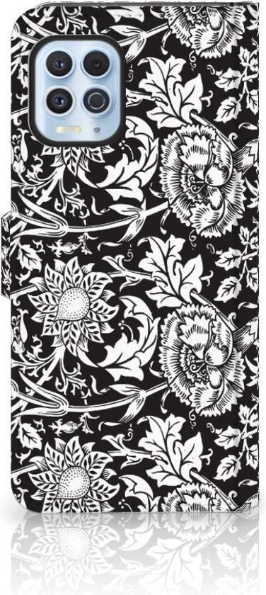 Étui pour téléphone portable Motorola Moto G100 Housse de protection Fleurs noires