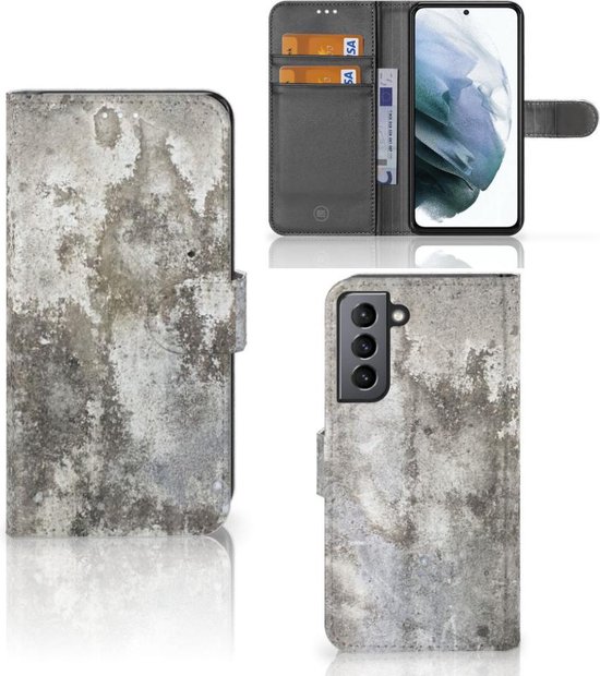 Flipcover Geschikt voor Samsung Galaxy S21 FE Telefoon Hoesje Beton