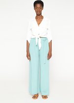 LOLALIZA Losse broek met ceintuur - Licht Groen - Maat 40