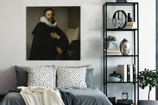 Peintures sur toile - Johannes Wtenbogaert - peinture de Rembrandt van Rijn - 90x90 cm - Décoration murale