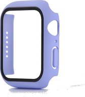 Hoesje geschikt voor Apple Watch 38MM - Hardcase - Screenprotector - Kunststof - Paars