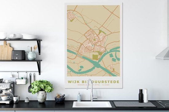 Carte de peinture sur toile - Wijk bij Duurstede - Vintage - 80x120 cm - Décoration murale
