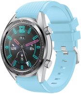Siliconen Smartwatch bandje - Geschikt voor  Huawei Watch GT siliconen bandje - zandblauw - 46mm - Strap-it Horlogeband / Polsband / Armband